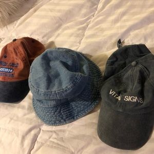 Dad hats + denim bucket hat 🧢